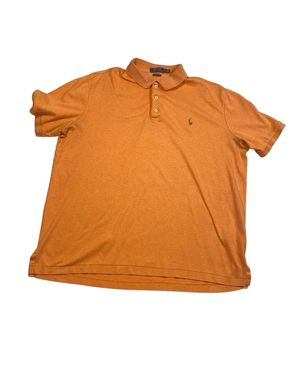 Polo Ralph Lauren Men's Short Sleeve Orange Polo Shirt Size Large with Pony Logo
